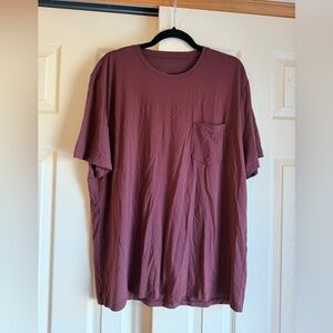 Cozy Earth Men’s Super Soft Burgundy Short Sleeve Tee Pocket XL